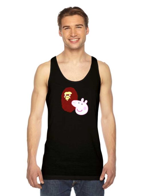 A Bathing Ape Bape Head X Peppa Pig Head Tank Top