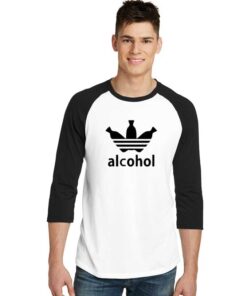 Adidas Parody Alcohol Bottle Inspired Raglan Tee