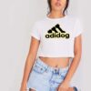 Adidog Parody Dog Bones Logo Crop Top Shirt