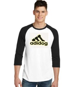 Adidog Parody Dog Bones Logo Raglan Tee