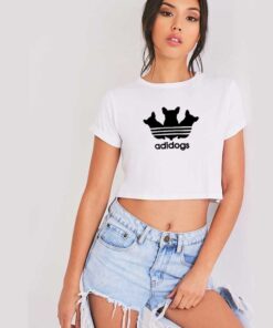 Adidogs Inspired Dog Adidas Parody Crop Top Shirt