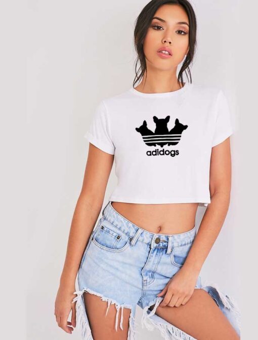 Adidogs Inspired Dog Adidas Parody Crop Top Shirt