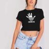 Adios Hand Sign Adidas Inspired Crop Top Shirt