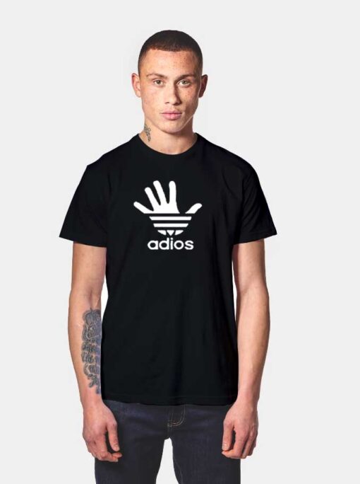 Adios Hand Sign Adidas Inspired T Shirt