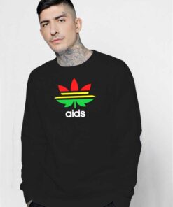 Aids Reggae Marijuana Adidas Parody Sweatshirt