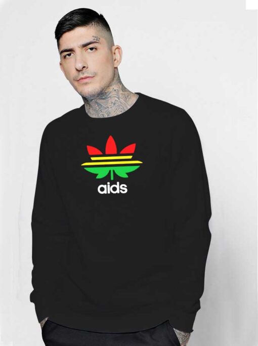 Aids Reggae Marijuana Adidas Parody Sweatshirt