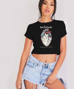 Alice In Chains Black Gives Way To Blue Heart Crop Top Shirt