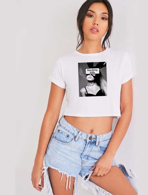 Ariana Grande Smoking Kills Bunny Girl Crop Top Shirt