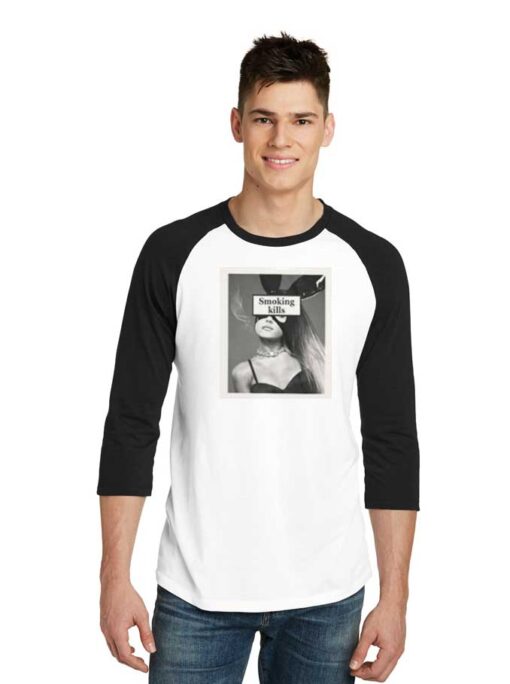 Ariana Grande Smoking Kills Bunny Girl Raglan Tee