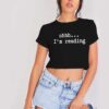 Be Quiet I'm Reading Quote Crop Top Shirt