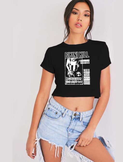 Bikini Kills Revolution Girl Style Now Flyers Vintage Crop Top Shirt