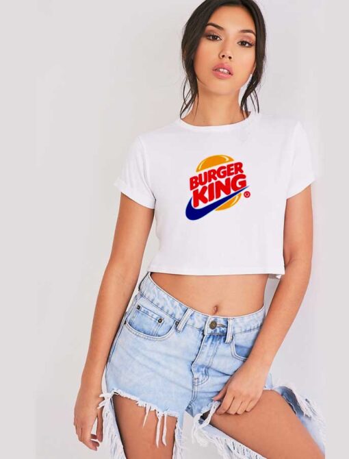 Burger King Fast Food Nike Mashup Crop Top Shirt