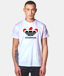 Christmas Adidas Logo With Santa Hat T Shirt