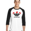 Christmas Adidas Logo With Santa Hat Raglan Tee