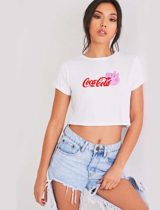 Coca-Cola Peppa Pig Head Mashup Crop Top Shirt