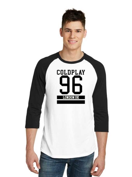 Coldplay 96 London UK Logo Band Raglan Tee