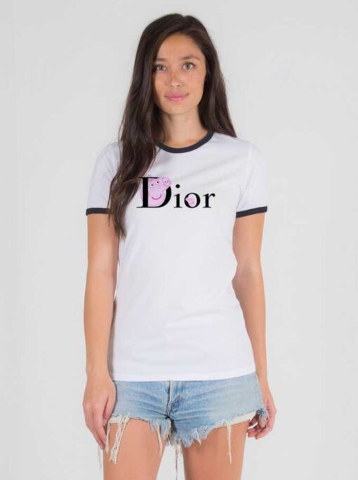 Dior Parody X Peppa Pig Family Ringer Tee