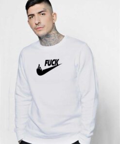 Fuck Nike Parody Middle Finger Sweatshirt