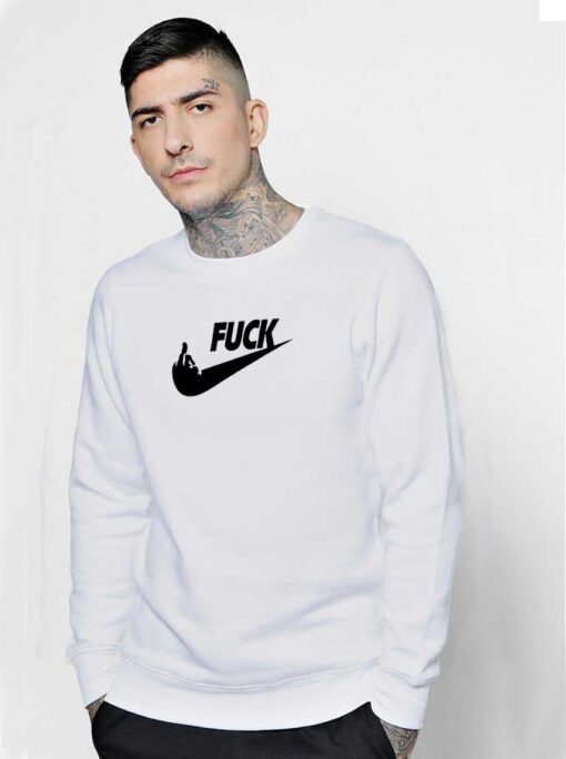 Fuck Nike Parody Middle Finger Sweatshirt