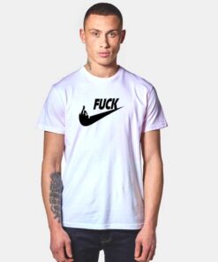 Fuck Nike Parody Middle Finger T Shirt