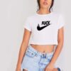 Fuck Nike Parody Middle Finger Crop Top Shirt