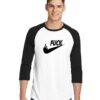 Fuck Nike Parody Middle Finger Raglan Tee