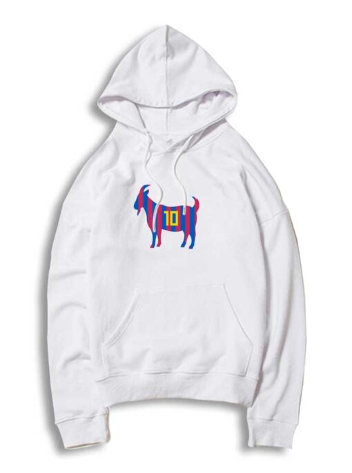 GOAT Leo Messi 10 Barca Stripes Hoodie