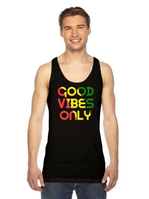 Good Vibes Only Rasta Reggae Flag Tank Top