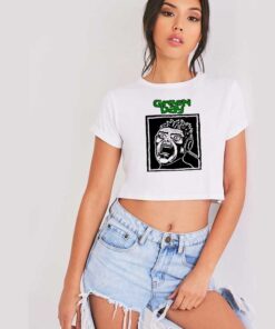 Green Day Scream Face Crop Top Shirt