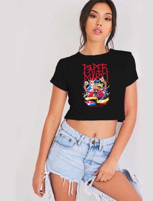 Heavy Paper Mario Origami King Crop Top Shirt