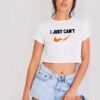 I Just Can't Nike Broken Checklist Crop Top Shirt