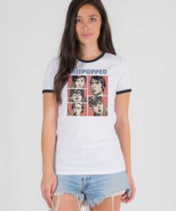 I Was Britpopped Cartoon Style Ringer Tee