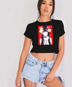 Kawaii Anime Girl Japanese Aesthetic Flower Crop Top Shirt