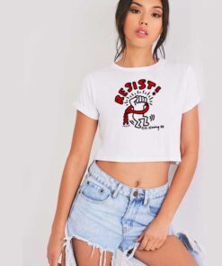 Keith Haring Resist Hand Chain Crop Top Shirt