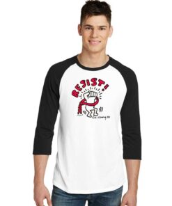 Keith Haring Resist Hand Chain Raglan Tee