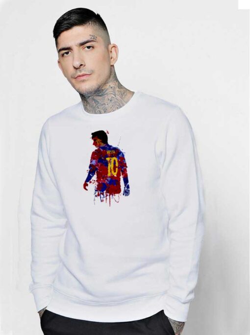 Lionel Messi 10 Watercolor Art Sweatshirt