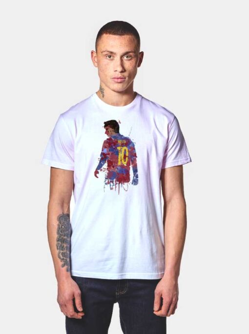 Lionel Messi 10 Watercolor Art T Shirt