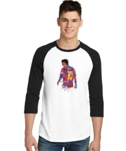 Lionel Messi 10 Watercolor Art Tank Top Raglan Tee