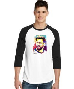 Lionel Messi WPAP Painting Raglan Tee