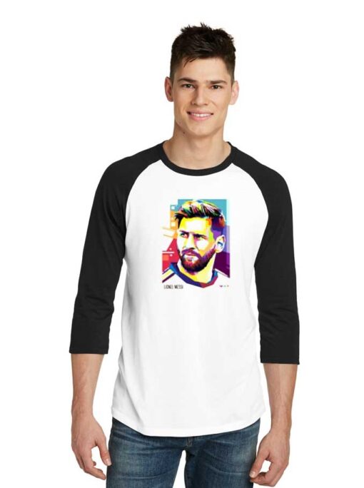 Lionel Messi WPAP Painting Raglan Tee