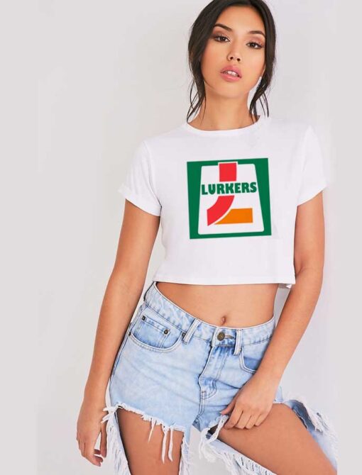 Lurkers 7 Eleven Parody Workaholics Logo Crop Top Shirt