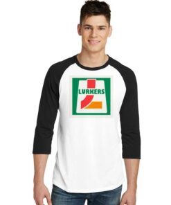 Lurkers 7 Eleven Parody Workaholics Logo Raglan Tee