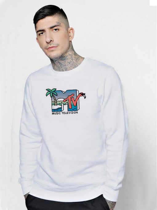 MTV Beach Island Flamingo Pink Sweatshirt