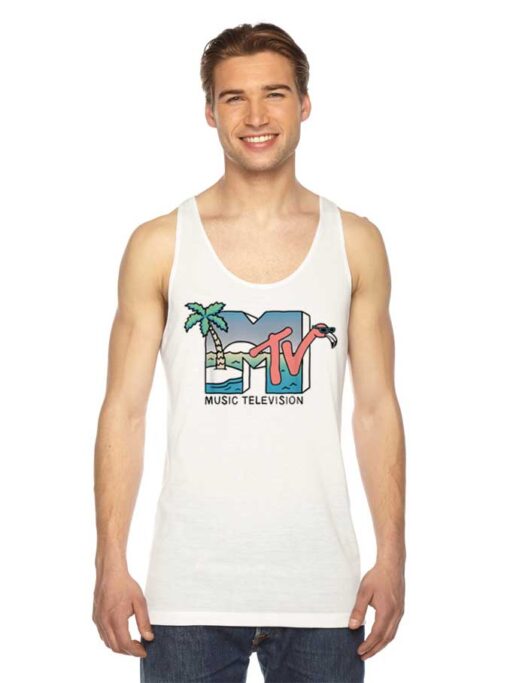 MTV Beach Island Flamingo Pink Tank Top