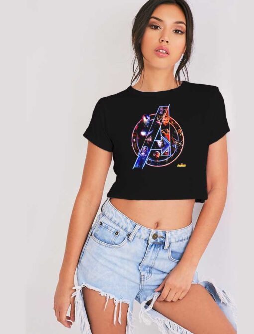 Marvel Avengers Infinity War Neon Logo Crop Top Shirt