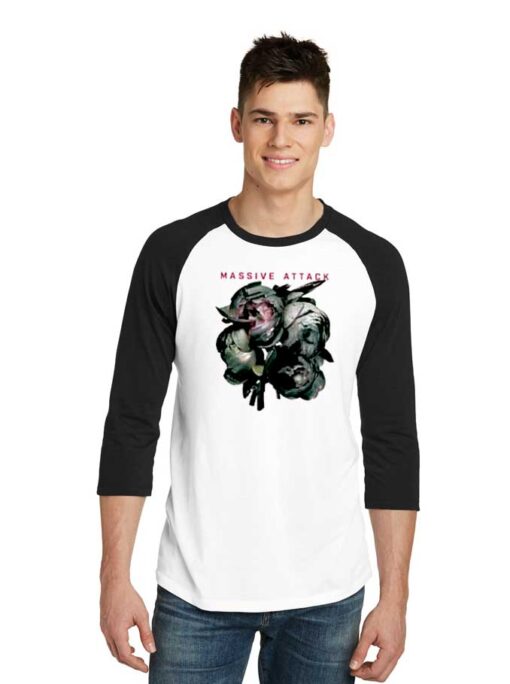 Massive Attack Collected Black Rose Raglan Tee