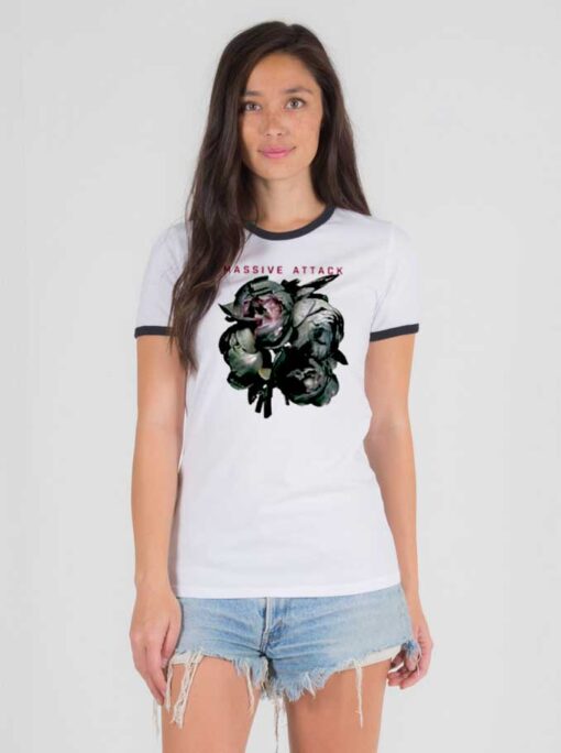 Massive Attack Collected Black Rose Ringer Tee