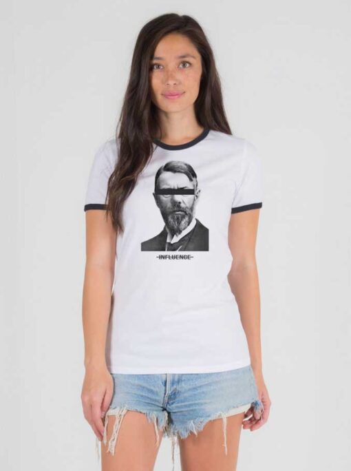 Max Weber Influence Black And White Ringer Tee