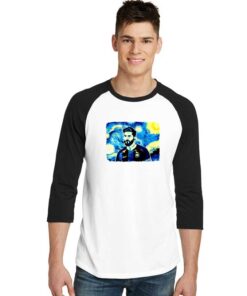 Messi Starry Night Van Gogh Style Raglan Tee