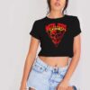 Metal Jesus Rocks Skull Band Crop Top Shirt